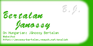 bertalan janossy business card